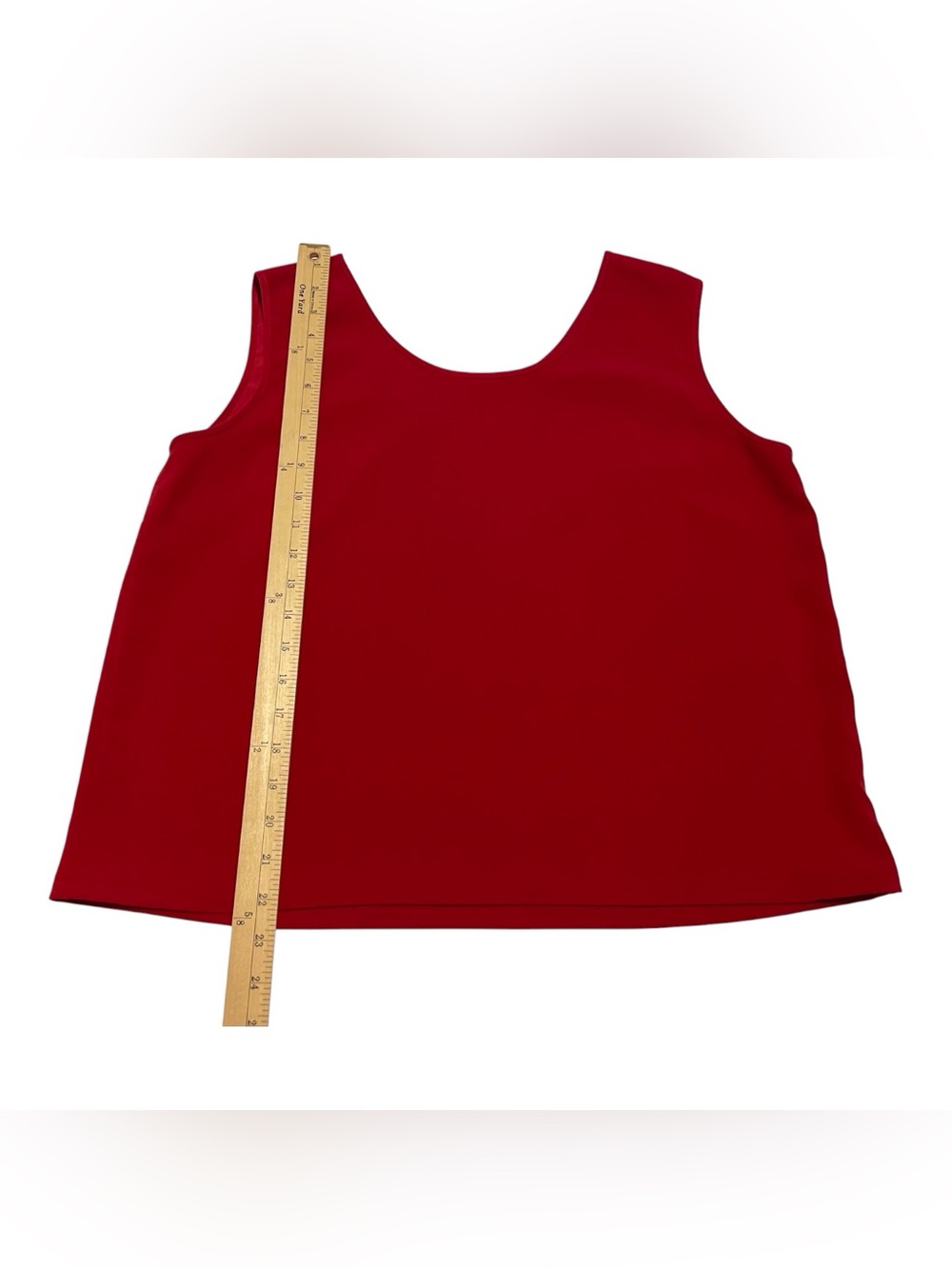 Women's Red Tank Pullover Top,12 - Picture 3 of 7